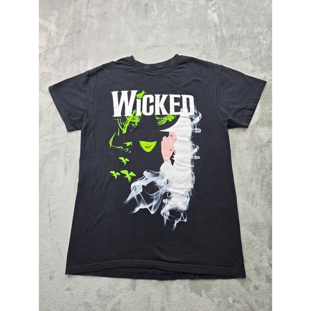 Wicked The Musical T Shirt Adult Medium M Black Graphic Tee Elphaba Glinda Broad